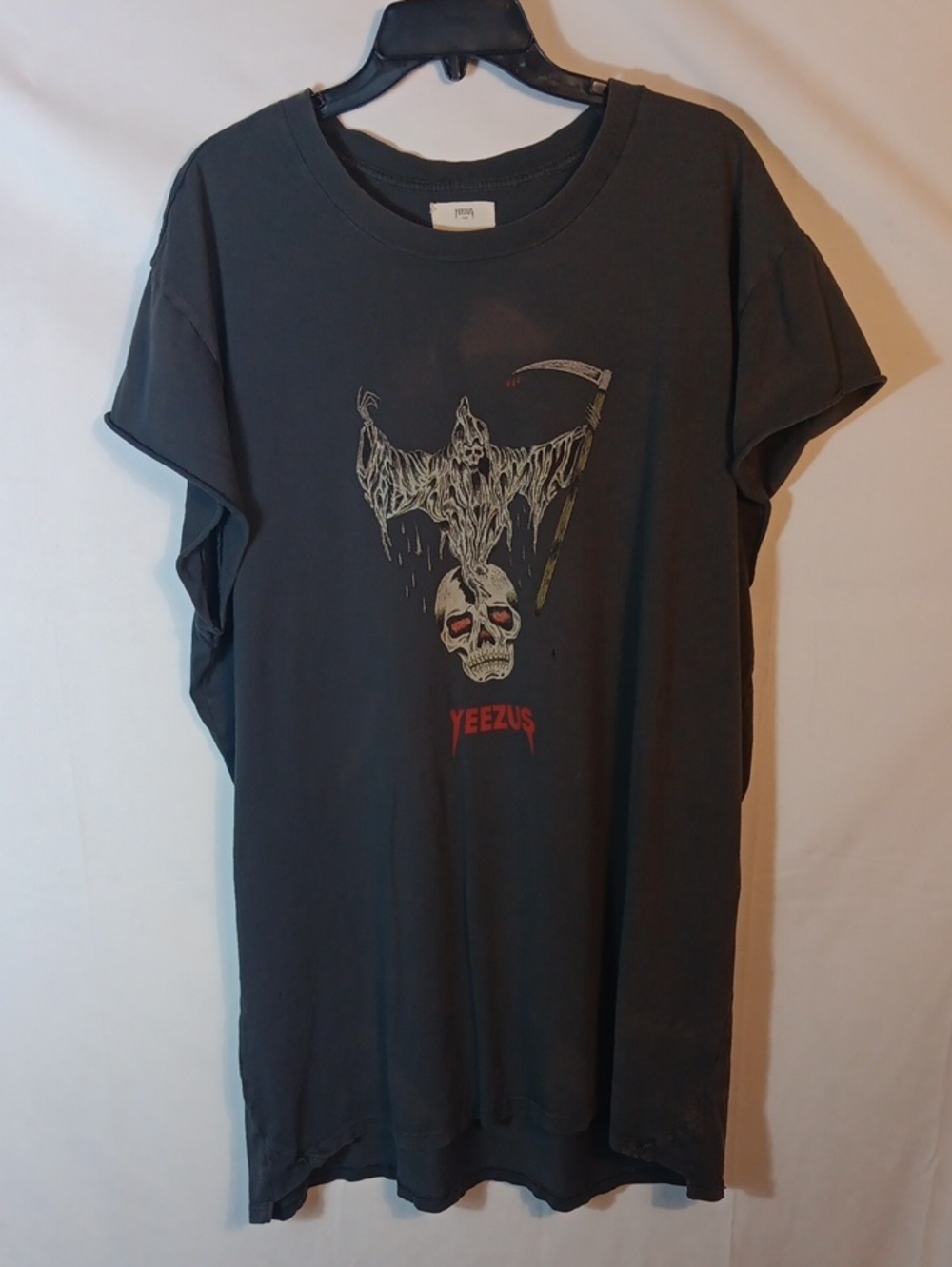 Yeezy Black Short Sleeve Tee with Skull & Reaper Graphic